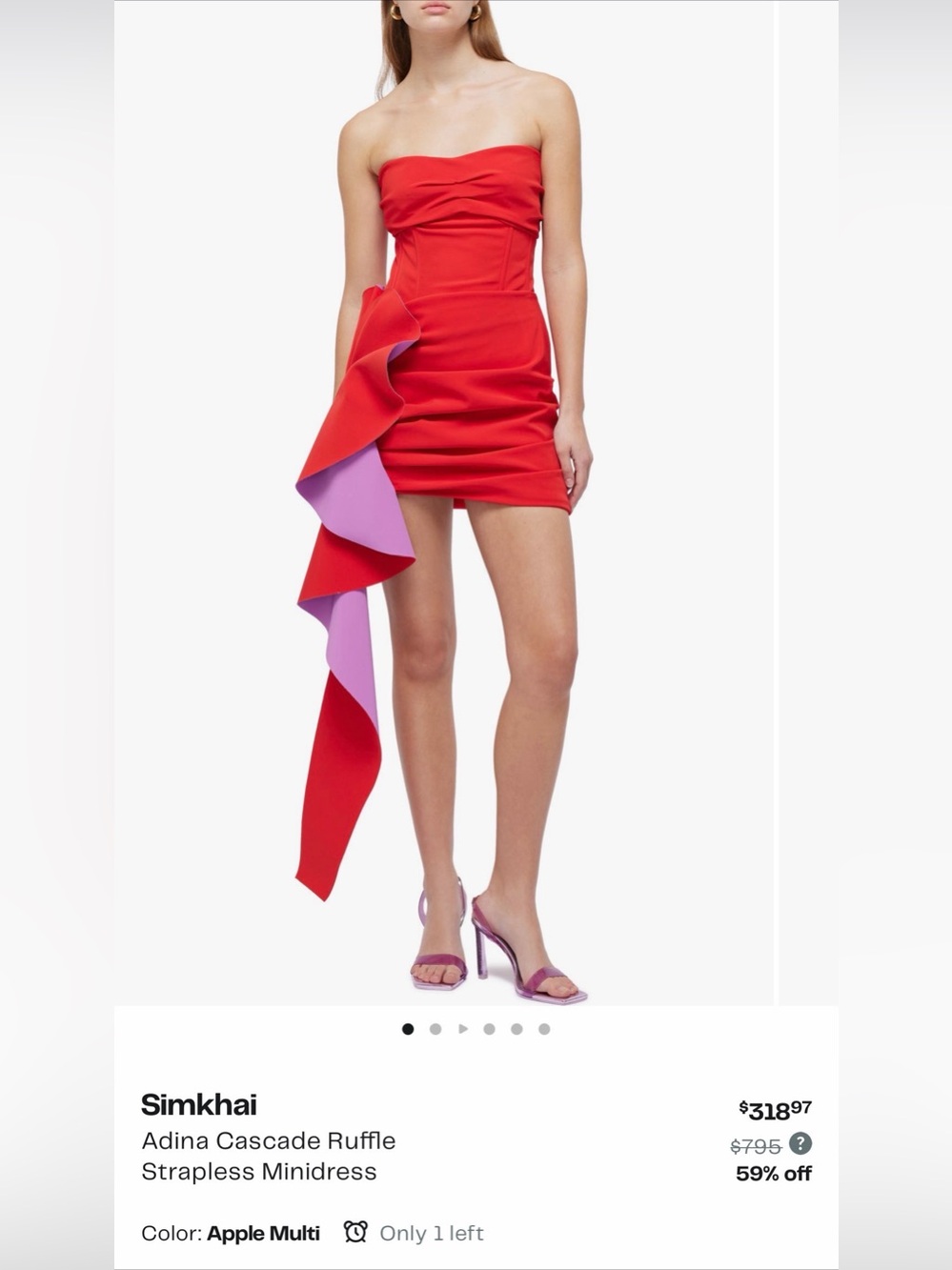 Adina Cascade Ruffle Strapless Minidress